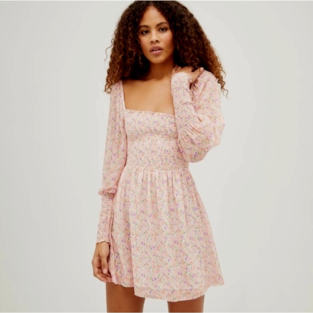 Grace mini nap dress in pink floral
